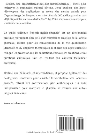 Guide de conversation trilingue Ghɔmálá’ - Français - Anglais