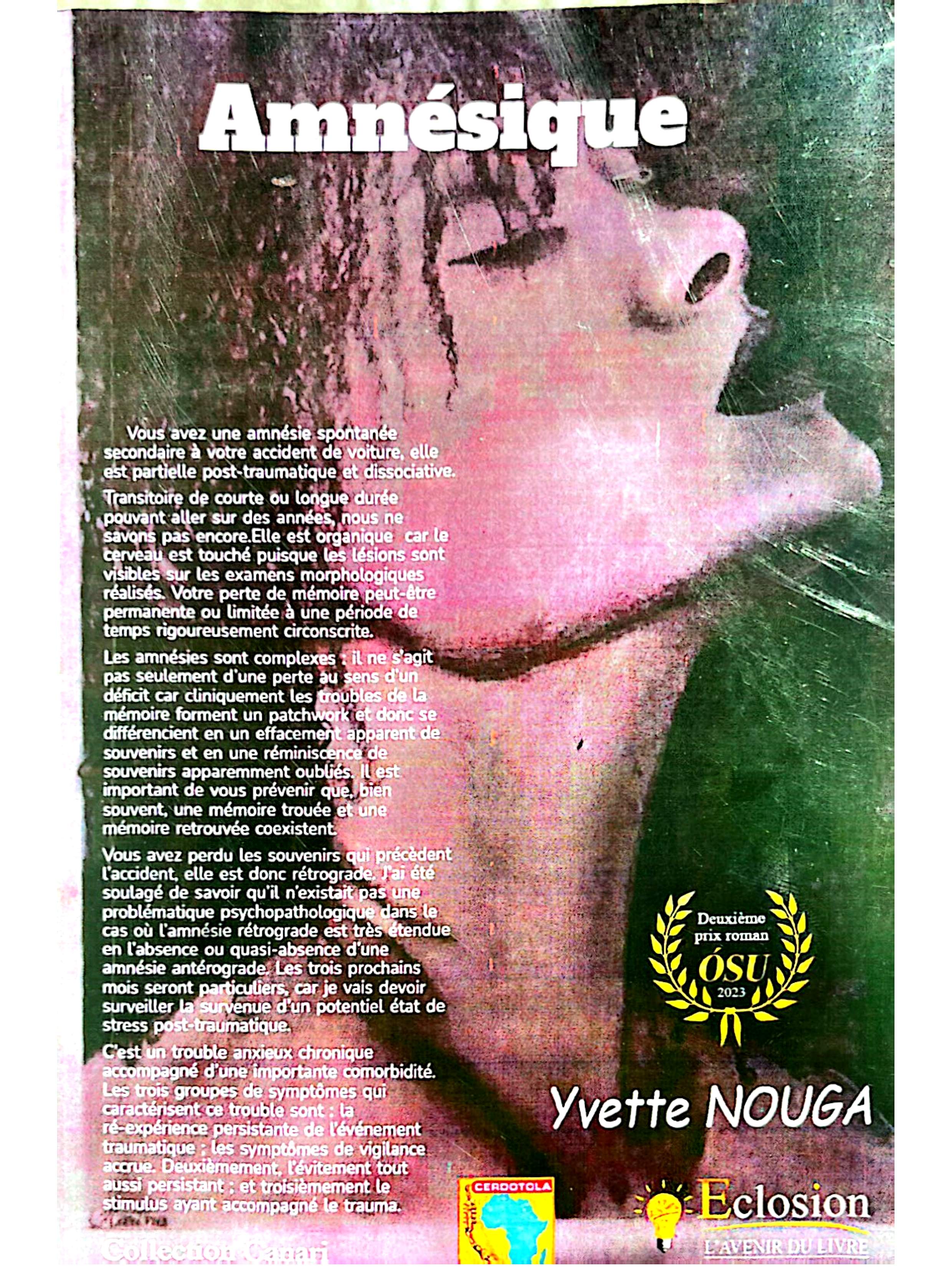 Amnésique – Roman d’amour et de mémoire perdue entre douleur, culture et résilience