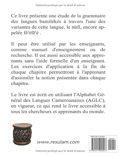 La grammaire du Nufi – étude complète de la langue fè’éfé’è (bamiléké)